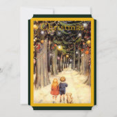 Weihnachtskinder Lane Flat Fotokarte Invitati Einladung (Vorderseite)