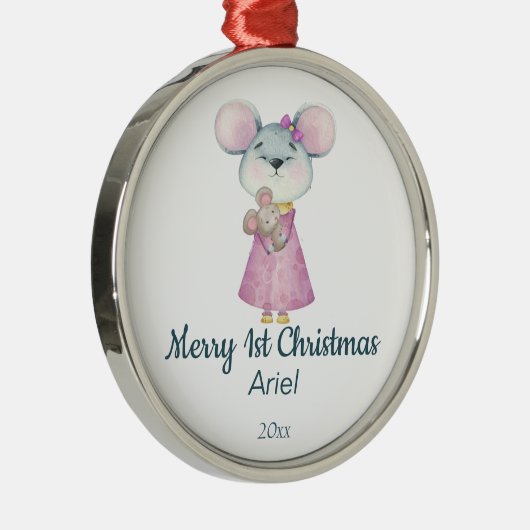 Weihnachtskinder mit individueller Datierung Ornament Aus Metall (Rechts)