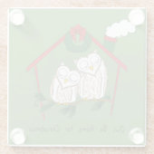 Weihnachtskinder Niedlich Glasuntersetzer (Rückseite)