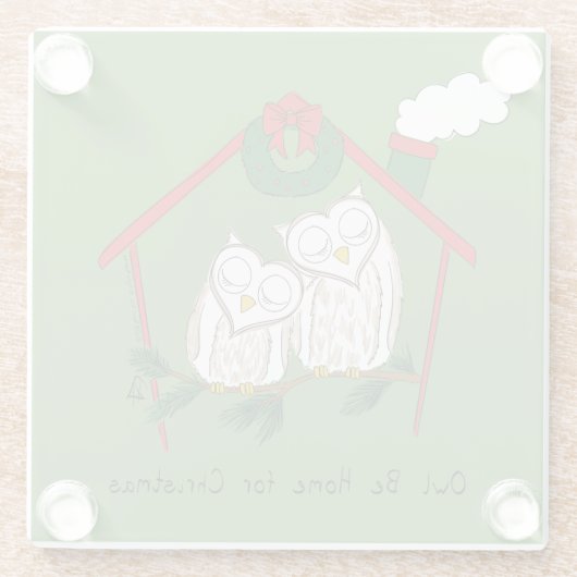 Weihnachtskinder Niedlich Glasuntersetzer (Rückseite)