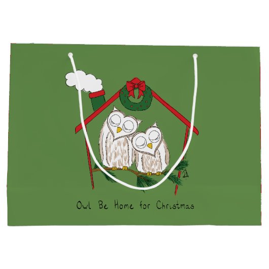 Weihnachtskinder Niedlich Große Geschenktüte (Rückseite)