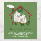 Weihnachtskinder Niedlich Weinetikett (Einzelnes Label)