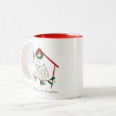 Weihnachtskinder Niedlich Zweifarbige Tasse (Vorderseite Links)
