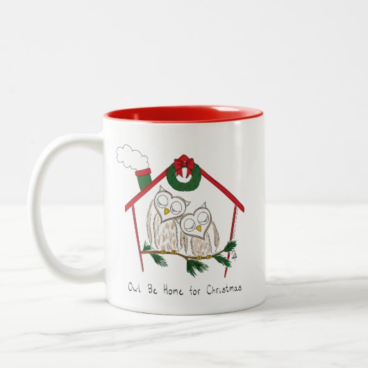 Weihnachtskinder Niedlich Zweifarbige Tasse (Links)