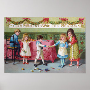 Weihnachtskinder - Party - Vintage Poster