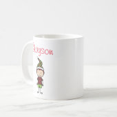Weihnachtskinder Personalisierter Individuelle Nam Kaffeetasse (Vorderseite Links)