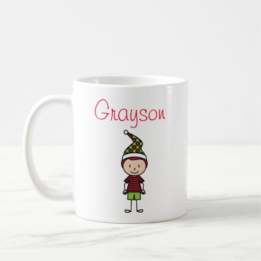 Weihnachtskinder Personalisierter Individuelle Nam Kaffeetasse (Links)