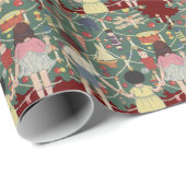 Weihnachtskinder rund um ein Dekor Geschenkpapier (Rolleneckpunkt)