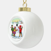 Weihnachtskinder, Schneemann Keramik Kugel-Ornament (Rechts)