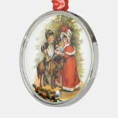 Weihnachtskinder Silbernes Ornament (Links)