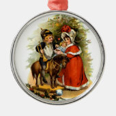 Weihnachtskinder Silbernes Ornament (Vorne)
