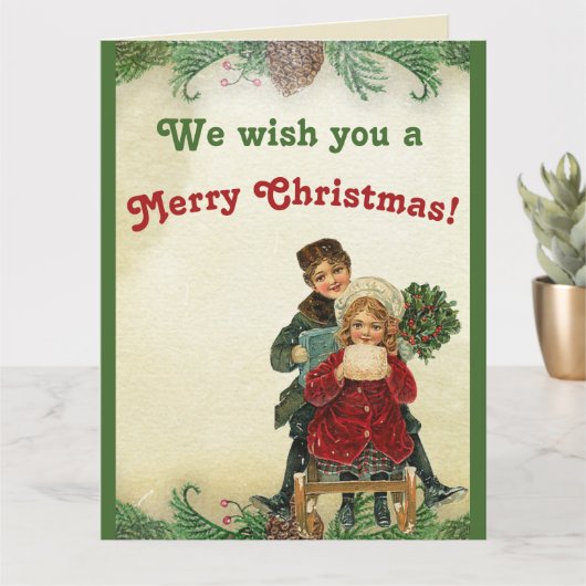 Weihnachtskinder spielen Kieferknochen Karte (Kleine Pflanze)