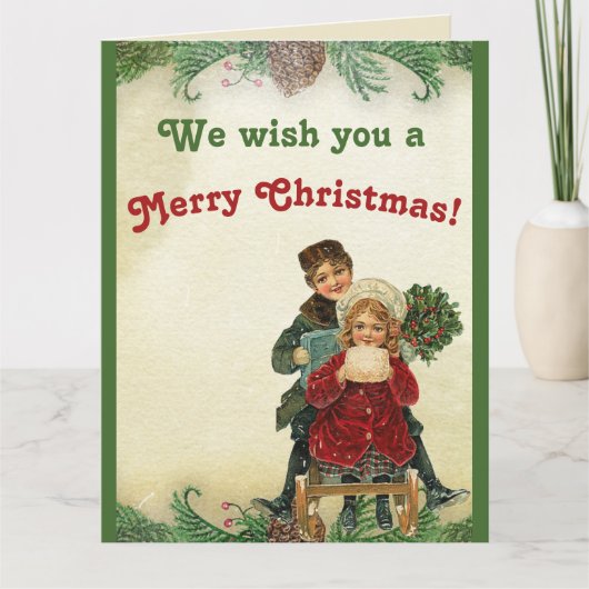 Weihnachtskinder spielen Kieferknochen Karte (Vorderseite)