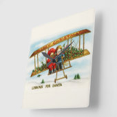 Weihnachtskinder suchen nach Weihnachten Quadratische Wanduhr (Winkel)