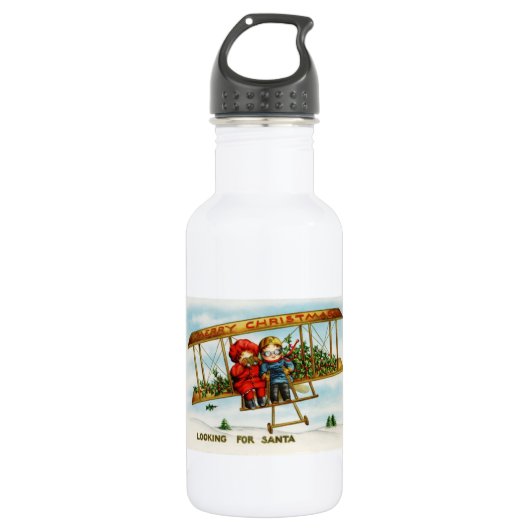 Weihnachtskinder suchen nach Weihnachten Trinkflasche (Vorderseite)