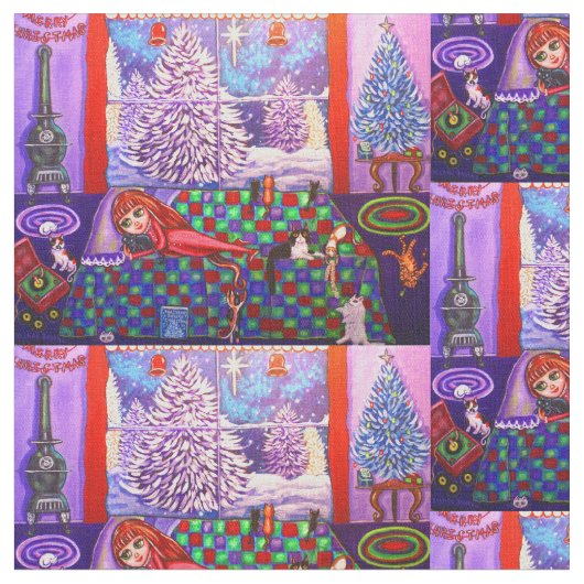 Weihnachtskinder-u. Stoff (Nahaufnahme)