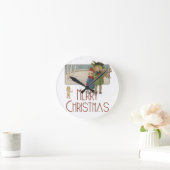 Weihnachtskinder und Cherub Runde Wanduhr (Zuhause)