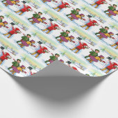 Weihnachtskinder und Party mit Schneemann Geschenkpapier (Ecke)