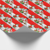 Weihnachtskinder und Schneemann gekachelt Geschenkpapier (Ecke)