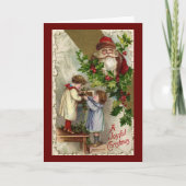 Weihnachtskinder Vintag Feiertagskarte (Vorderseite)