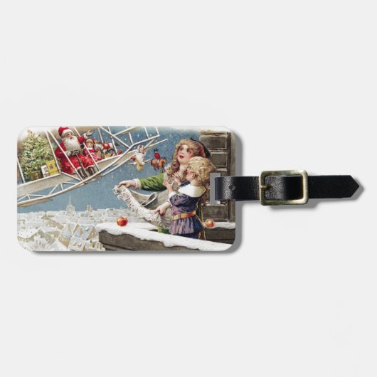 Weihnachtskinder Vintag Gepäckanhänger (Vorderseite horizontal)