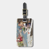 Weihnachtskinder Vintag Gepäckanhänger (Vorderseite vertikal)