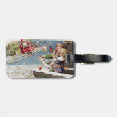 Weihnachtskinder Vintag Gepäckanhänger (Rückseite horizontal)