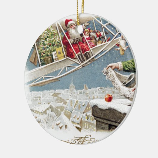Weihnachtskinder Vintag Keramik Ornament (Links)