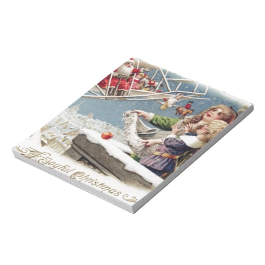 Weihnachtskinder Vintag Notizblock (Rotiert)