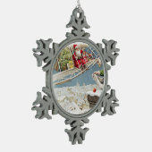 Weihnachtskinder Vintag Schneeflocken Zinn-Ornament (Links)