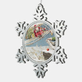 Weihnachtskinder Vintag Schneeflocken Zinn-Ornament (Rechts)