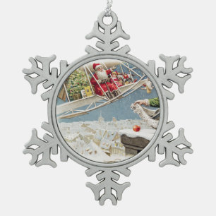 Weihnachtskinder Vintag Schneeflocken Zinn-Ornament