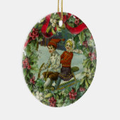 Weihnachtskinder Vintage Keramik Ornament (Rechts)