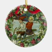 Weihnachtskinder Vintage Keramik Ornament (Vorne)