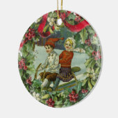 Weihnachtskinder Vintage Keramik Ornament (Links)