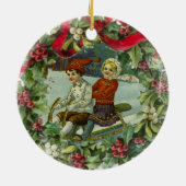 Weihnachtskinder Vintage Keramik Ornament (Hinten)