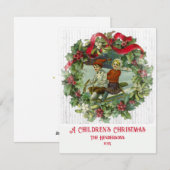 Weihnachtskinder Vintage Weihnachtskarte Feiertagskarte (Vorne/Hinten)