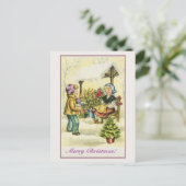 Weihnachtskinderbaum Blume Feiertagspostkarte (Stehend Vorderseite)