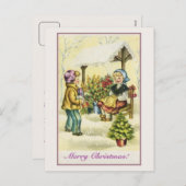 Weihnachtskinderbaum Blume Feiertagspostkarte (Vorne/Hinten)