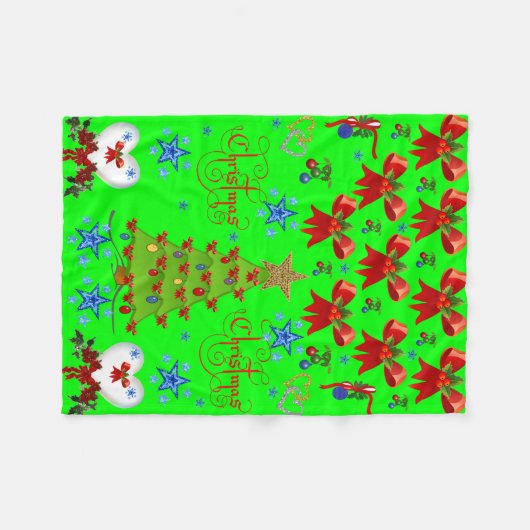 Weihnachtskindercreme Fleecedecke (Vorderseite (Horizontal))