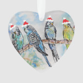 Weihnachtskinderdekoration in Santa Budgies Budgie Ornament (Vorderseite)