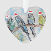 Weihnachtskinderdekoration in Santa Budgies Budgie Ornament (Rückseite)