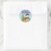 Weihnachtskinderjunge Kleine rund Stickers (Tasche)