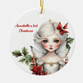 Weihnachtskindermädchen Keramik Ornament (Vorne)