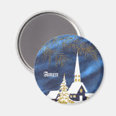 Weihnachtskirche Amen Magnet (Vorderseite/Rückseite)