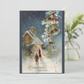 Weihnachtskirche Ansammlung Feiertagskarte (Stehend Vorderseite)