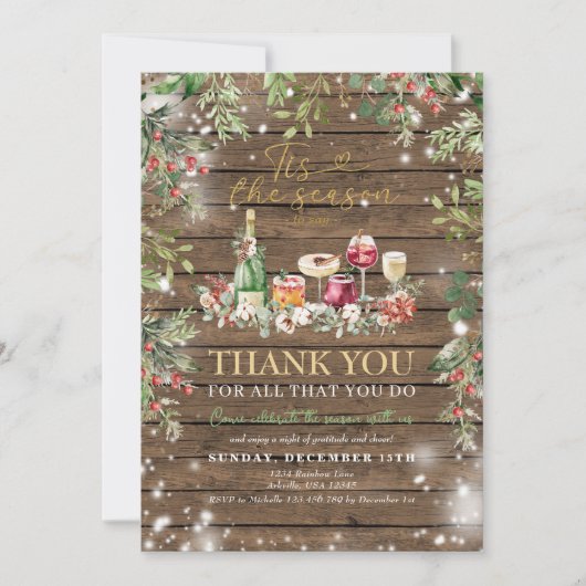 Weihnachtskirche des Holzpersonals einladen Einladung (Vorderseite)