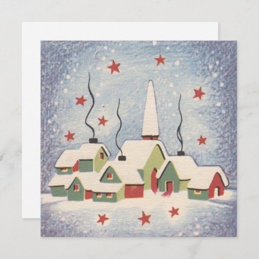 Weihnachtskirche Feiertagskarte (Vorne/Hinten)