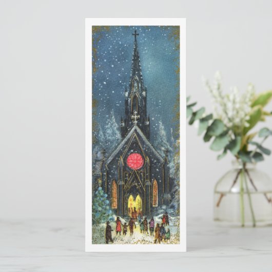 Weihnachtskirche Feiertagskarte (Stehend Vorderseite)