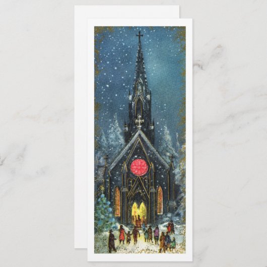 Weihnachtskirche Feiertagskarte (Vorne/Hinten)